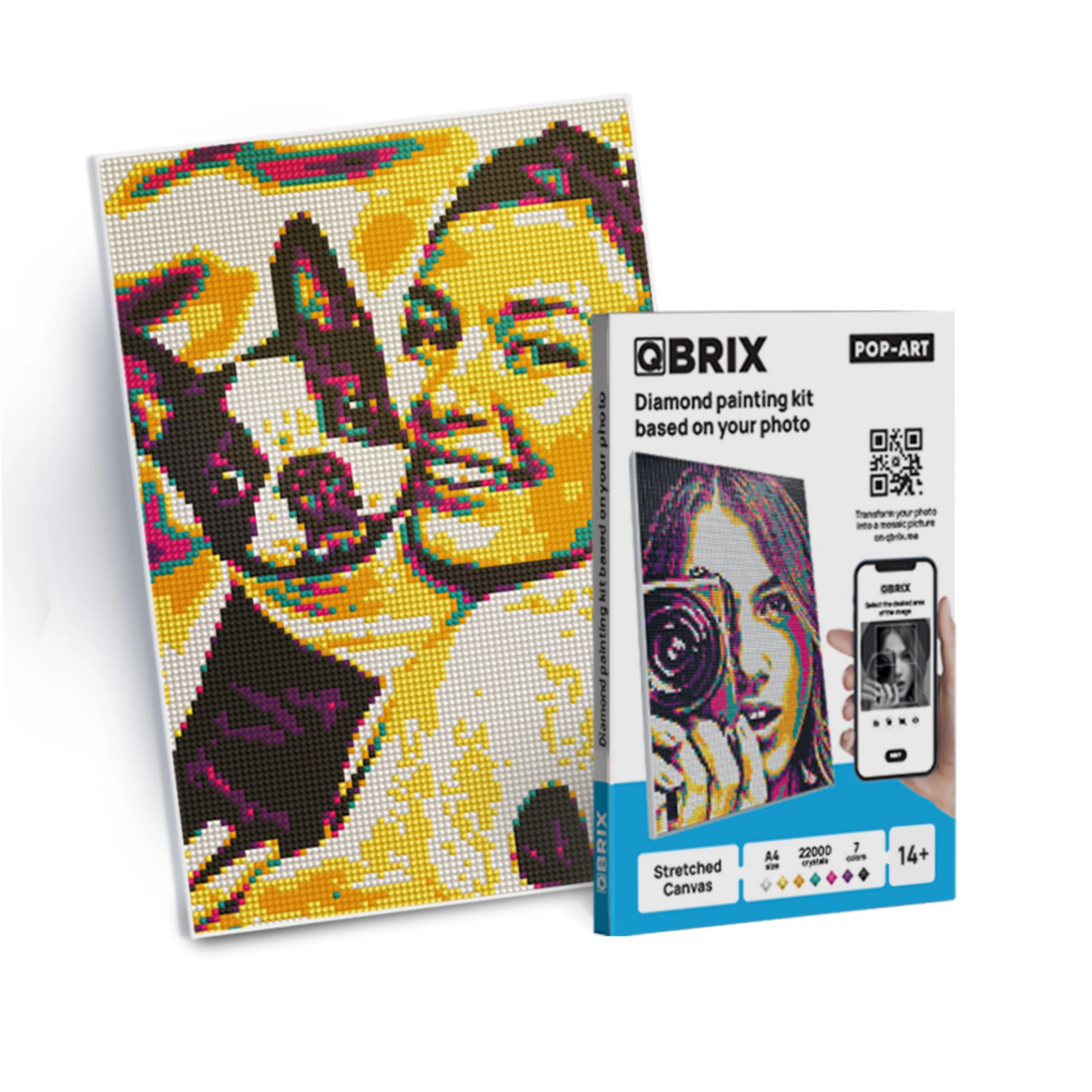 QBRIX Pop-Art diamond mosaic (A4, 22000 rhinestones)
