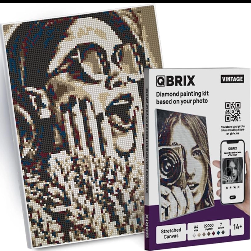 QBRIX Vintage diamond mosaic (A4, 22000 rhinestones)
