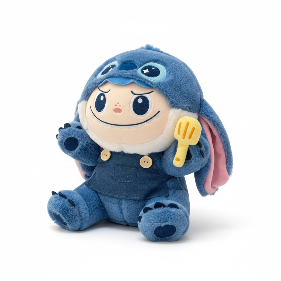 Jucărie Moale Labubu în Costum Stitch (24 cm)